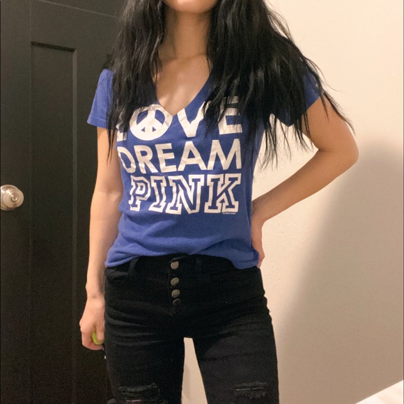 PINK Blue tee size S - Picture 1 of 3